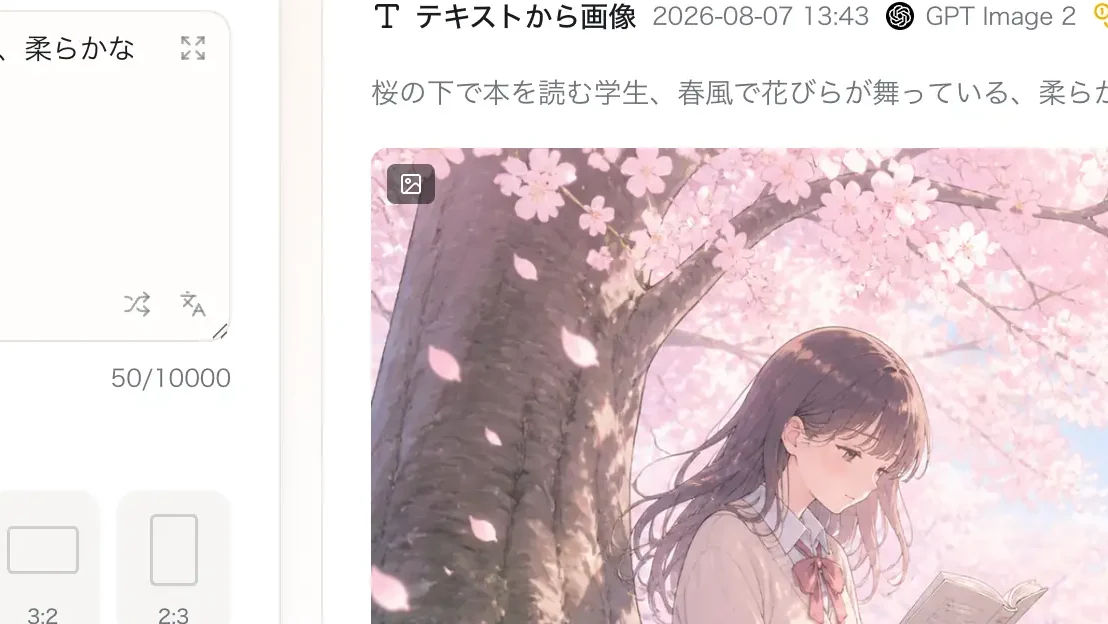 Anime-style student reading beneath cherry blossoms