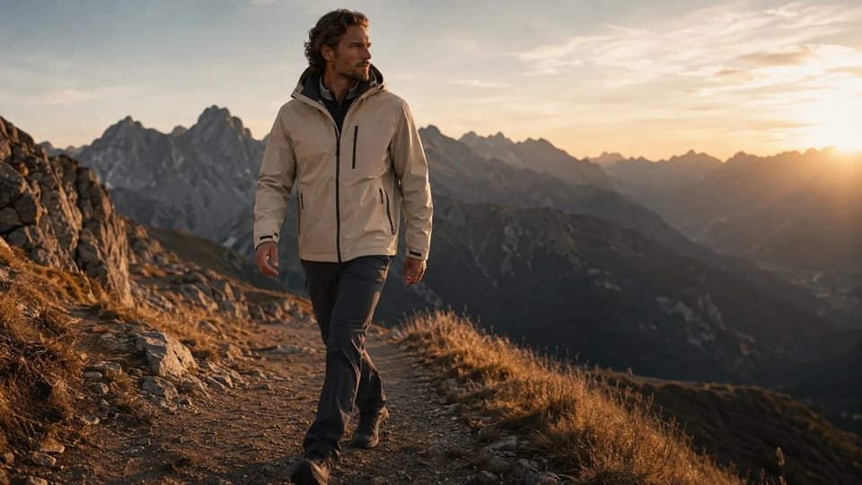 Outdoor fashion campaign on an alpine trail