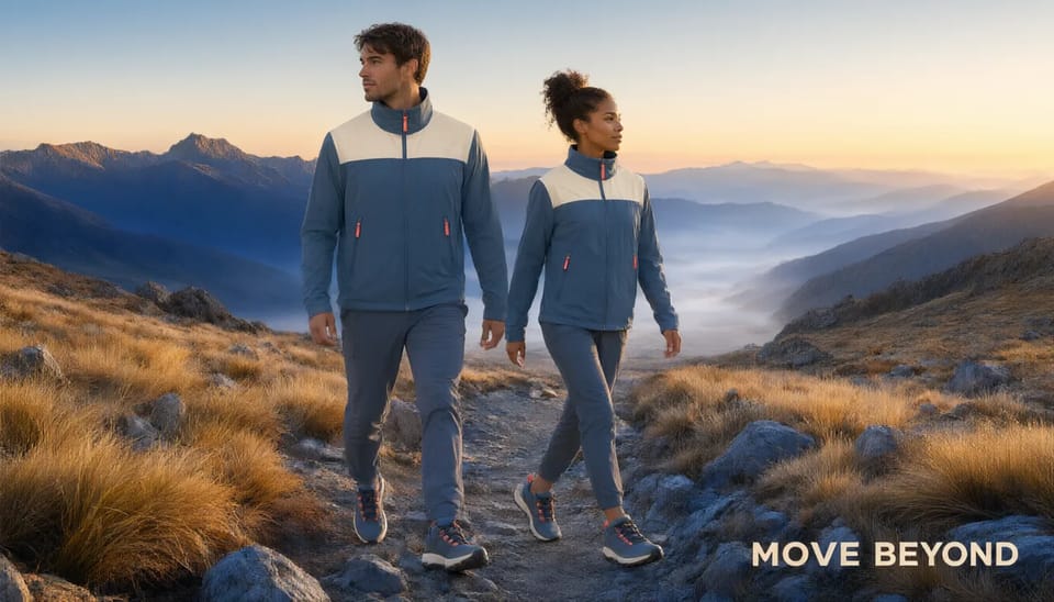 Outdoor campaign assembled from three reference images