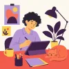 暮らしを描いたフラットイラストの縮略図