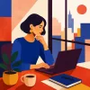 エディトリアル人物イラストの縮略図