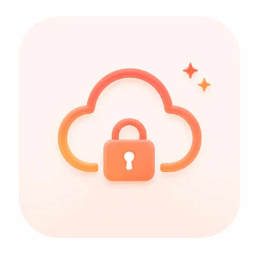 安全なデータ管理を表すクラウドと鍵のアイコン